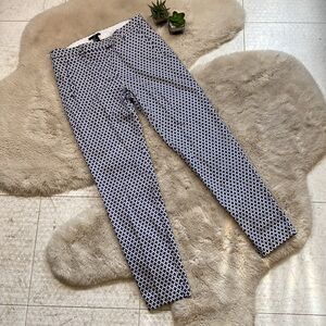 H&M Pants Print Blue White Size 6